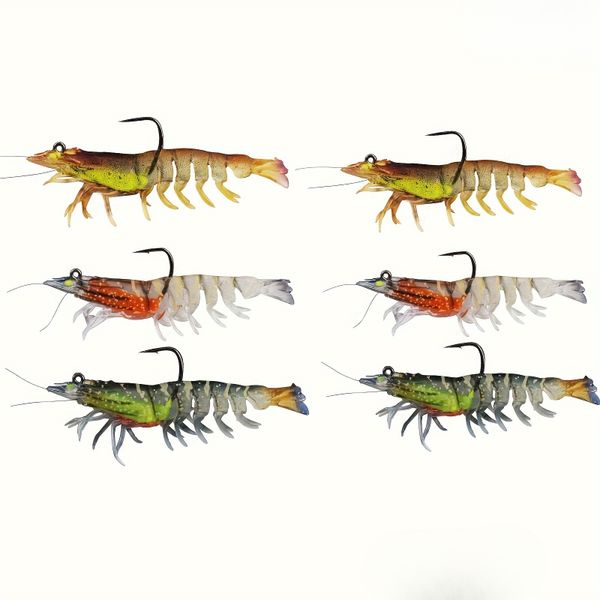 6pcs Shrimp Shaped Soft Bait, Sharp Pliers