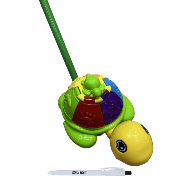 Vibrant Baby Walker Toy Bells Sounds Turtle With Wheels