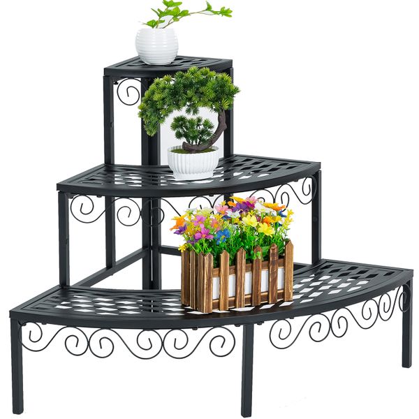 Plant Stand Organizer Corner Storage Shelf Pot 3 Tier
