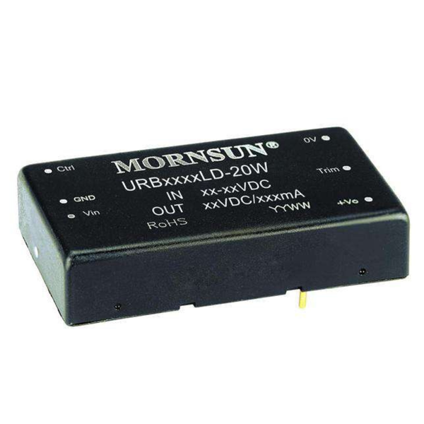 URB4824LD-20W: 20W DC/DC Converter, 4:1 Input, 24V/834mA Out, Shielded