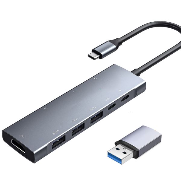 USB C HUB Compatible with iPad Pro 9-in-1 Adapter with 4K HDMI, USB-C PD