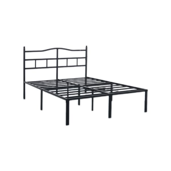 Queen Metal Bed Frame - 200 x150cm Sturdy Platform with Slats, Black