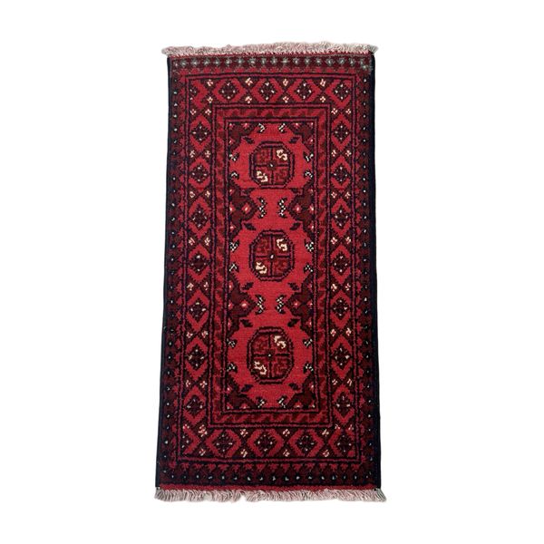 Glam &amp; Decor Handmade Traditional Red Afghan Wool - 100 x 50 cm
