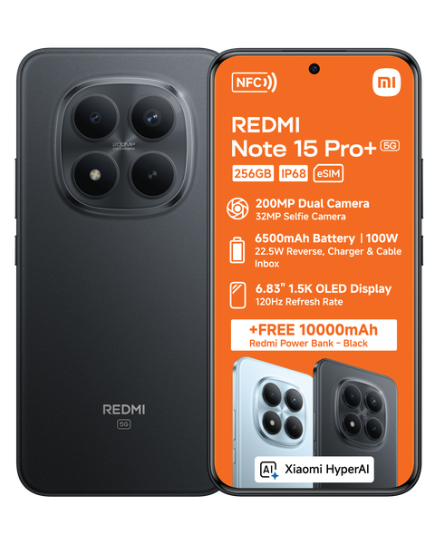 Xiaomi Redmi Note 15 Pro+ 5G 256GB Smartphone Dual Sim NFC + Powerbank