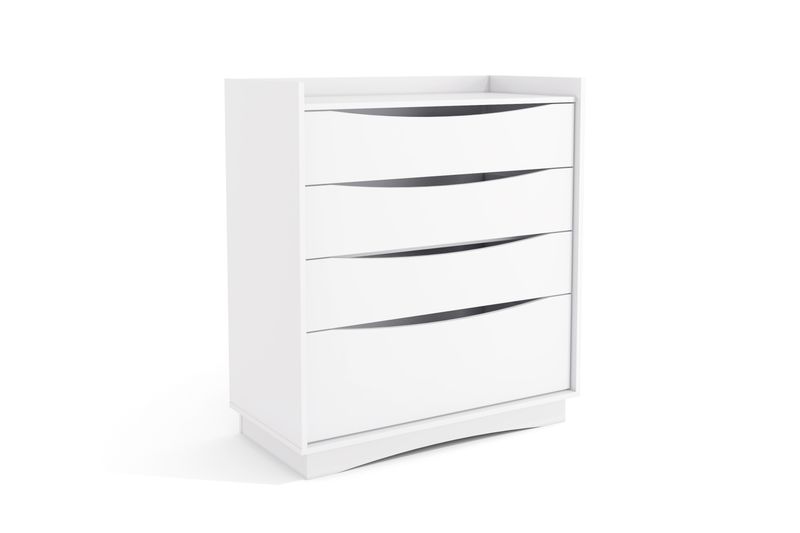 Bella Casa - Chest with 3 Drawers &amp; 1 Big Drawer - White