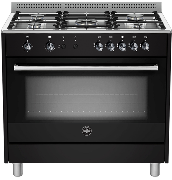 La Germania Rustica Full Gas Stove 5 Gas Burners Gas Oven &amp; Gas Grill Black