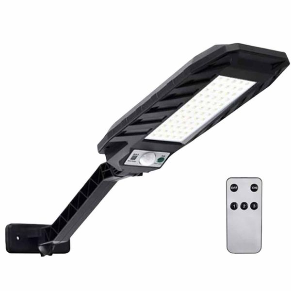 Solar Powered LED Light PIR Motion Sensor Street Light With Remote Control