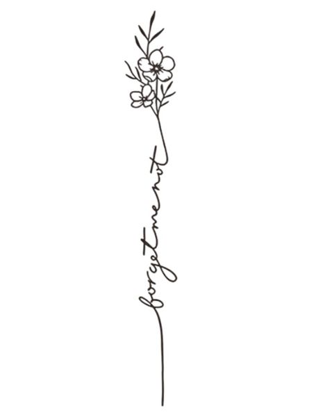 1 Piece - Floral Pisces Butterfly Design Temporary Tattoo - Black