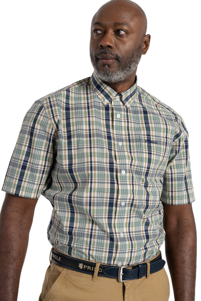 Pringle SS Green Check Shirt