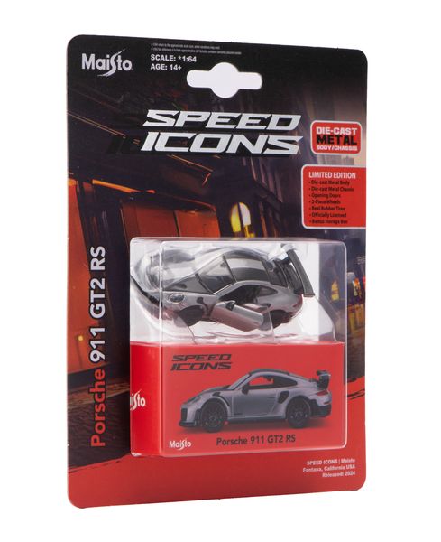 Maisto 1/64 Speed Icons - Porsche 911 GT2 RS - Metallic Grey