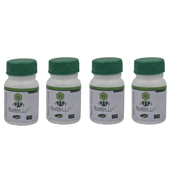 Healthy Life- Bitter Gourd (Momordica charantia) Capsules 500mg - 60's x 4