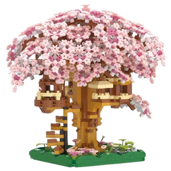1104-Pieces Mini Cherry Blossom Tree House Building Set - Pink