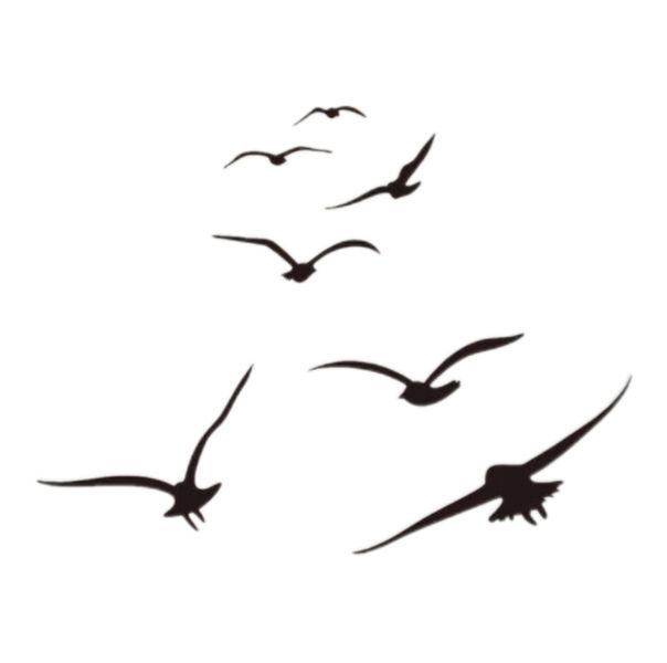 Seagull Wall Art Stickers Set - Elegant Coastal Décor for Any Room