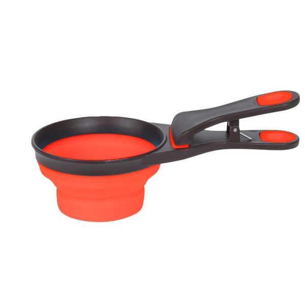 Collapsible Pet Food Scoop with Clip &amp; Measurements - 237ml