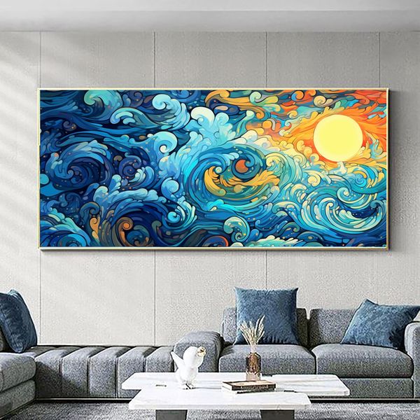 Canvas Wall Art - Ocean Waves Sunrise - 0833