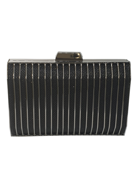Black Metal Evening Clutch Bag