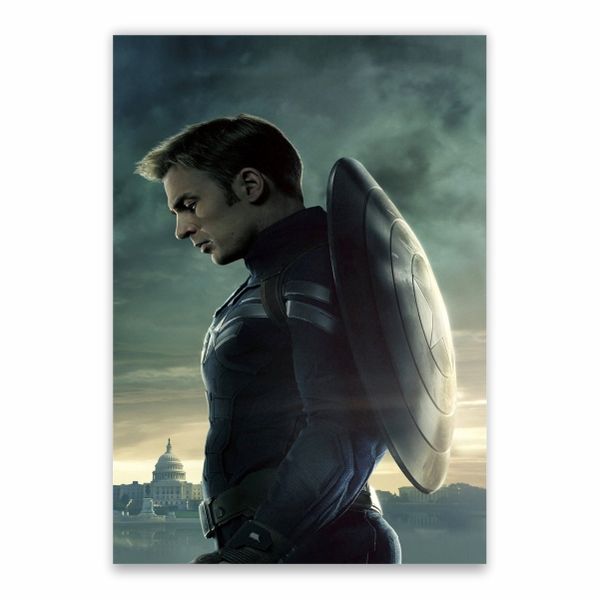 Captain America With White House Background Poster - A1