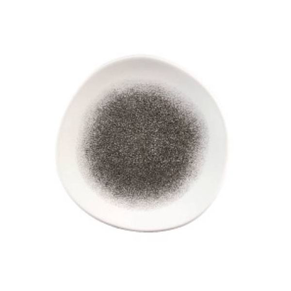 Quartz Black Churchill Raku Organic Round Plate 12 Pcs