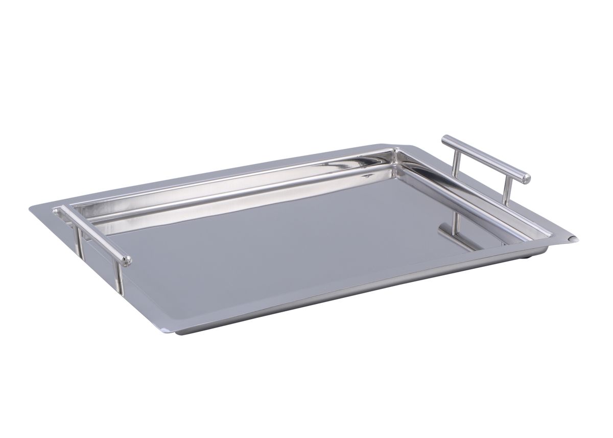 Rectangular Stainless Steel Serving Tray with Handle Shop Today. Get