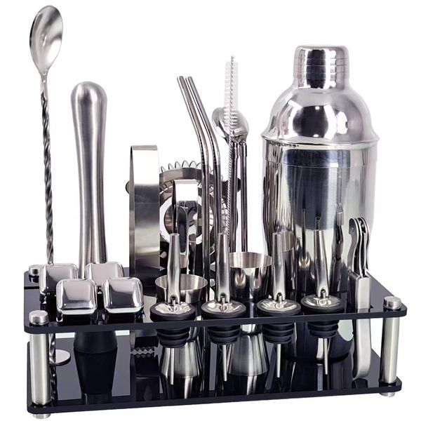 23 Piece Premium Cocktail Mixing Tool Collection For Home Bar