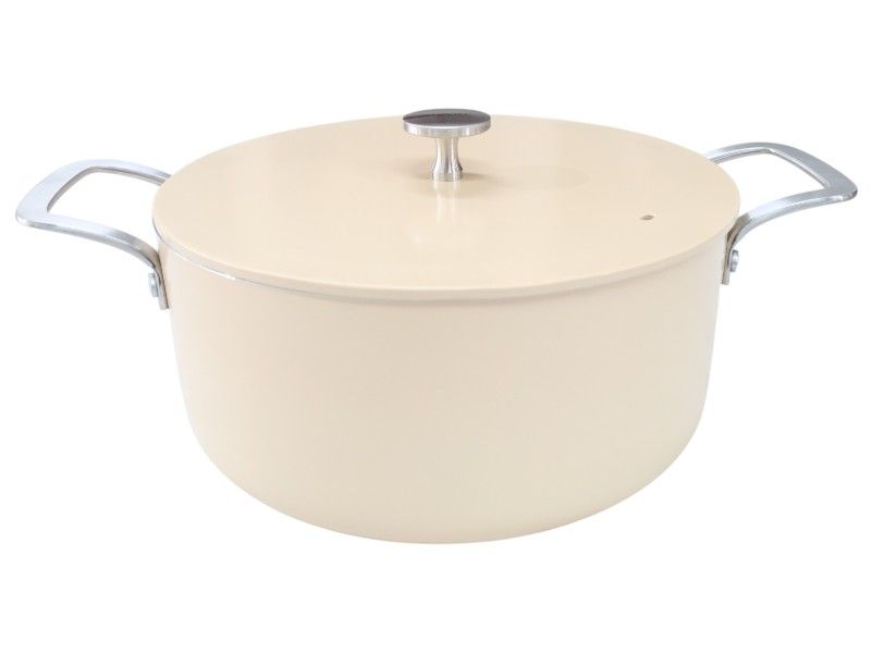 George &amp; Mason Alum Casserole With Lid &amp; SS handles Stone 24cm ( 4.5Lt)
