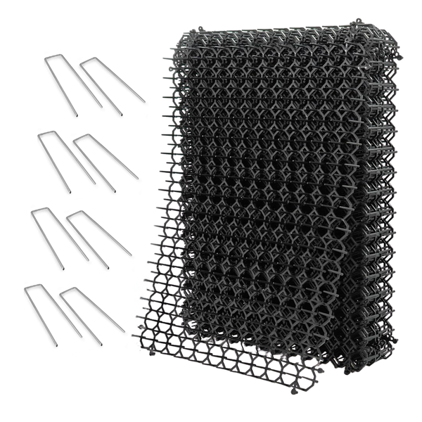 12PCS Indoor and Outdoor Cat Deterrent Spike Mats with Garden Pegs 43×35cm
