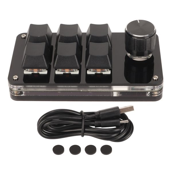 6 Key RGB Pad Knob, Blue Switch, Black