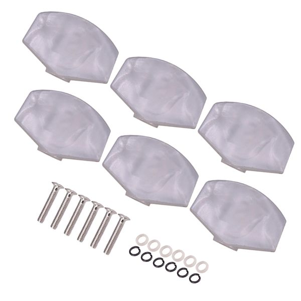 6 Pcs Guitar Tuners Machine Head Buttons White