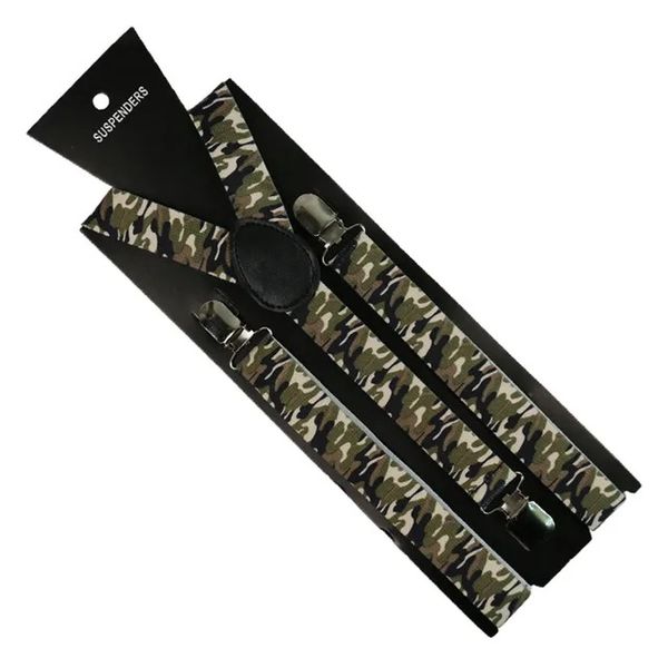 DeBlequy - Camouflage Military Suspenders Braces - Grey Green
