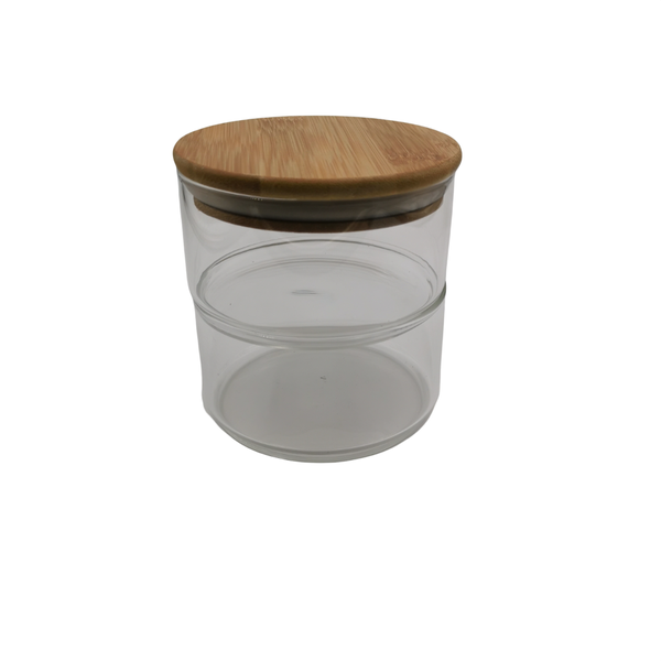 6cm Stackable Glass Food Containers with Wooden Lid