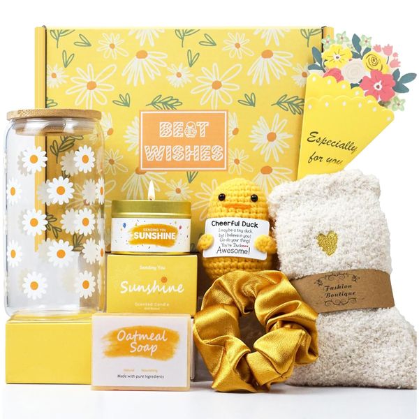 Women's Inspirational Birthday Gift Box Wine Tumbler Friendship SelfCare Set