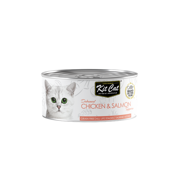 Kit Cat Deboned Chicken &amp; Salmon in Jelly 80g Bulk Deal (24x80g)
