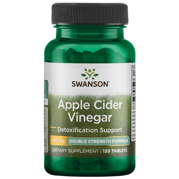 Swanson Apple Cider Vinegar - Double Strength 200 mg - 120 Tabs