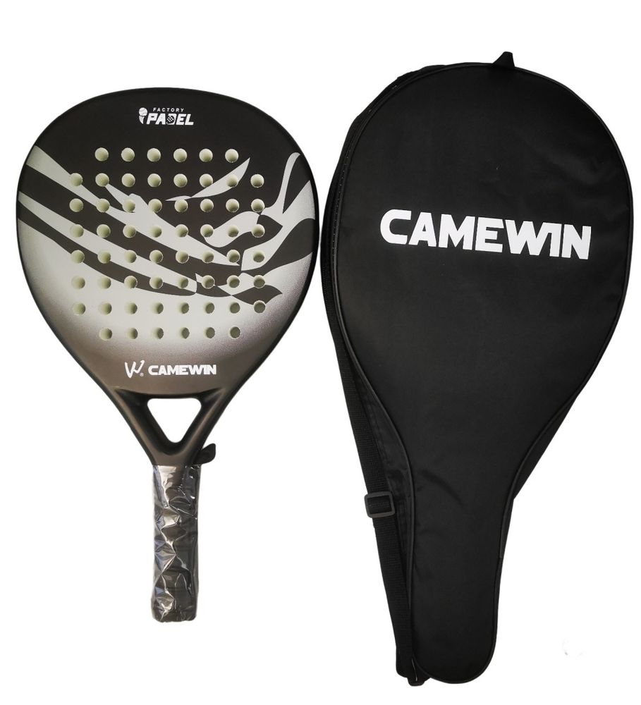 Carbon Fibre Padel Racket / Bat - Marble Design & Padded Carry Bag ...