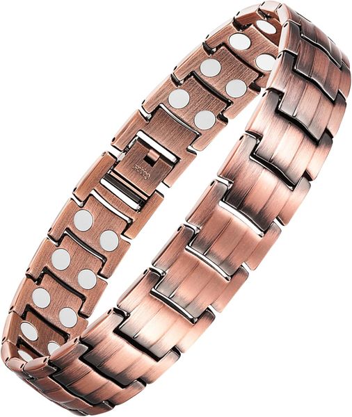 Men's Copper Magnetic Bracelet Elegant with Double-Row Strong Magnets