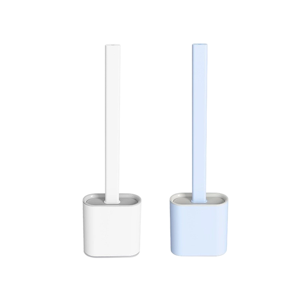 Long Handle Toilet Brush - Silicone Cleaning Brush With Base -2Pcs