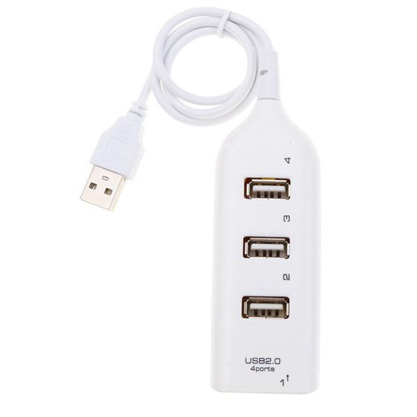 4-Port USB Hub Adapter for Laptop Receiver Computer Accessories White