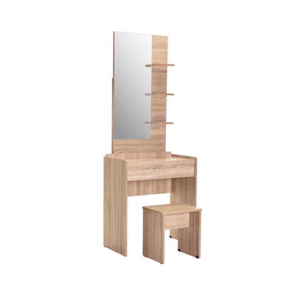 Wenge/White/Light Oak Mirror Attachable Dressing Table &amp; Stool