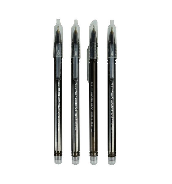 Pencom - OG1 Oil Gel 1.0mm Black Pen with Cap Pack of 4