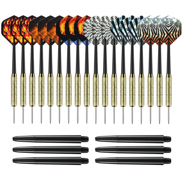 18piece Darts Metal Tip Set Professional Stainless Steel Dart with 6 Shaft