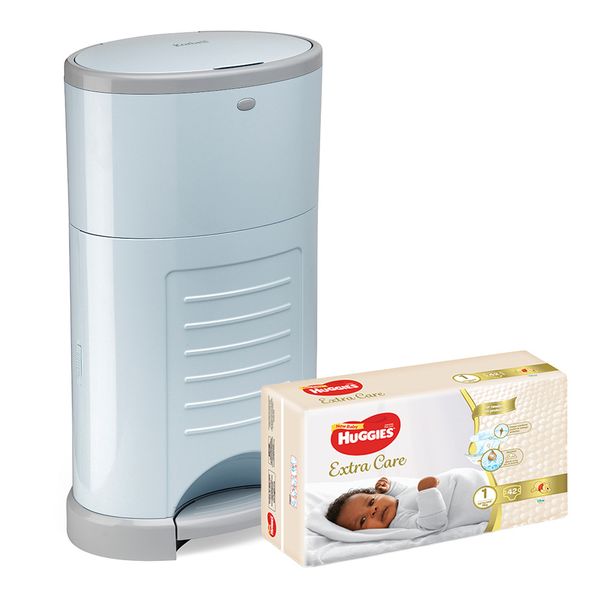 Korbell Bin - 16 Litre Bin - with Huggies Nappies - Blue