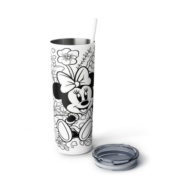 Minnie 20oz Black &amp; White Stainless Steel Tumbler