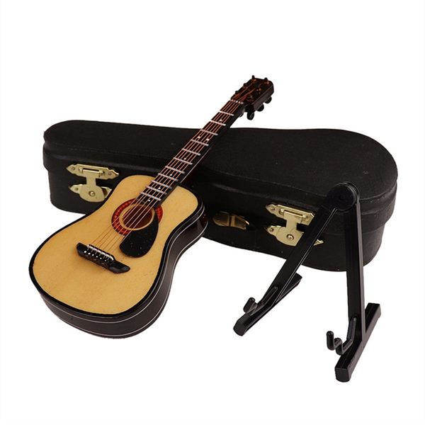 D-Wooden Miniature Guitar With Stand And Case
