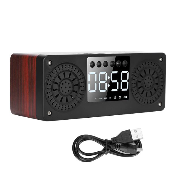 Bluetooth Mini Wireless Alarm Clock Outdoor Plugin Card Bass Music Speaker