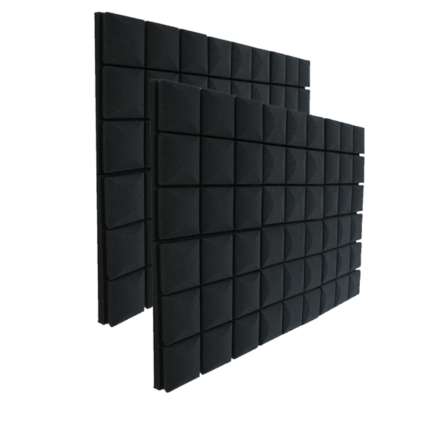 Mushroom Acoustic Foam Sound Panels - 30cmX30cm - 12pack - Black
