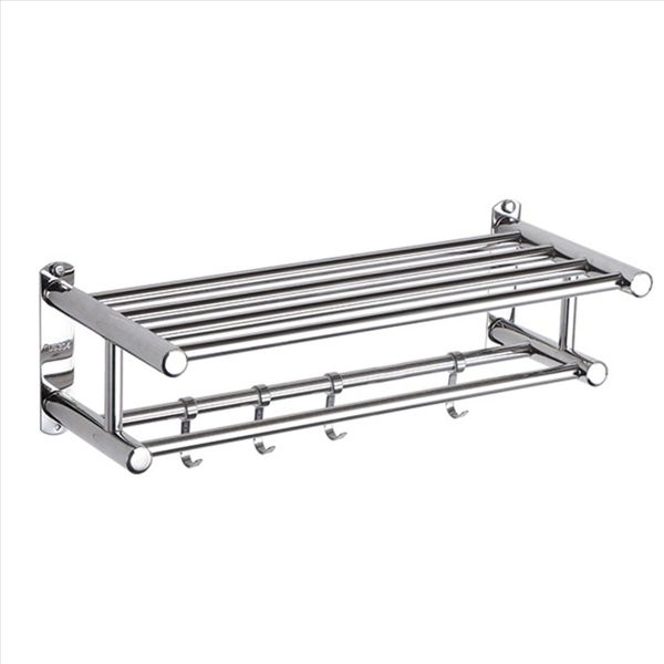 Bathroom Towel Holder Storage Organizer Shelf Wall Mounted Towel Rack