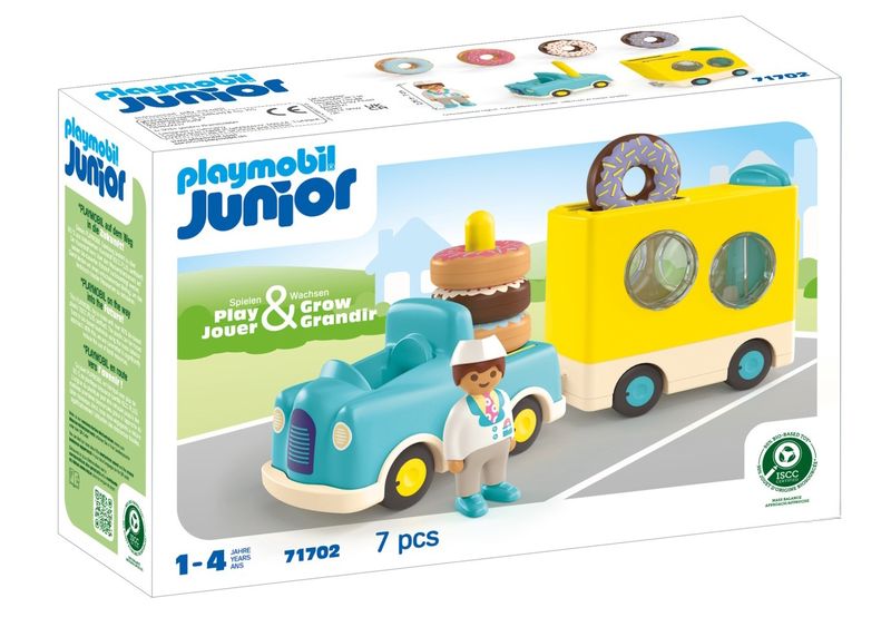 Playmobil Junior - Crazy Donut Truck with Stacking &amp; Sorting (7 Pieces)