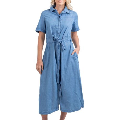 olive dress chambray