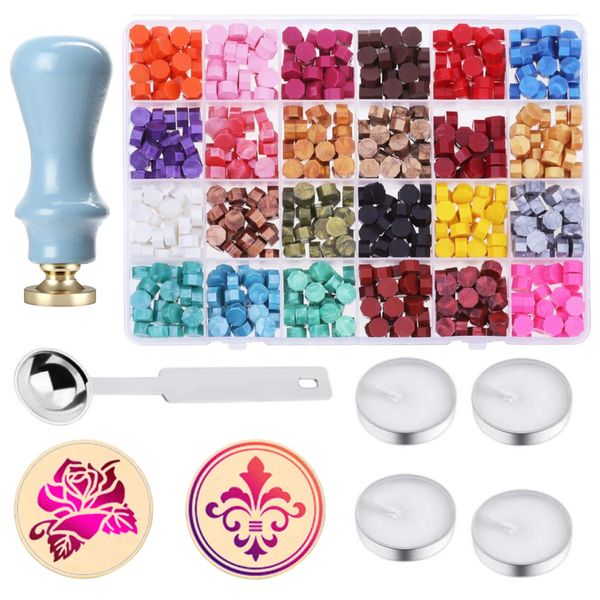 Craft Vintage Stamp Handle Stamp Heads And Stamp Sealing Wax Jumbo Set