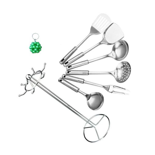 Stainless Steel Kitchen Tool Set 7 In 1 And Keyholder - 0089